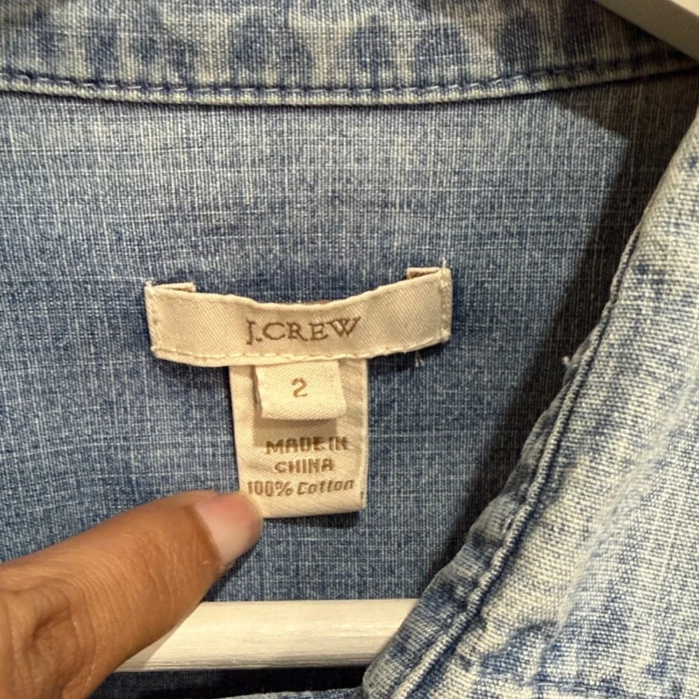 J. Crew Denim Button Down Shirt‎ Light Wash Size 2